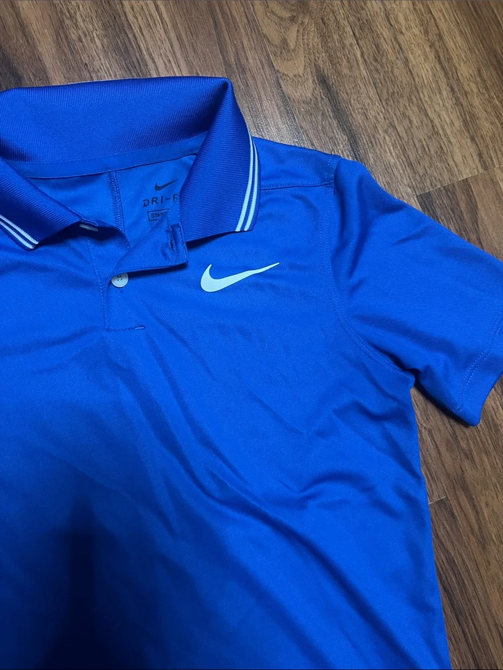 Nike Boys Dri-Fit Royal Blue Polo Shirt Short Sleeve Size Small S